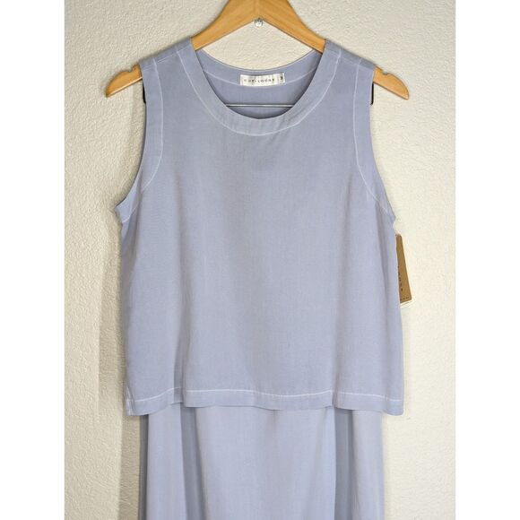 NWT Cut Loose 2 Pc Set Sleeveless Top Maxi Skirt Sz M Tencel W/ Flaw Light Blue - Picture 3 of 11